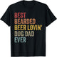 Retro Best Bearded Beer Lovin Dog Dad Ever Father's Day Papa Men Women T-Shirt - T-Shirt | Black