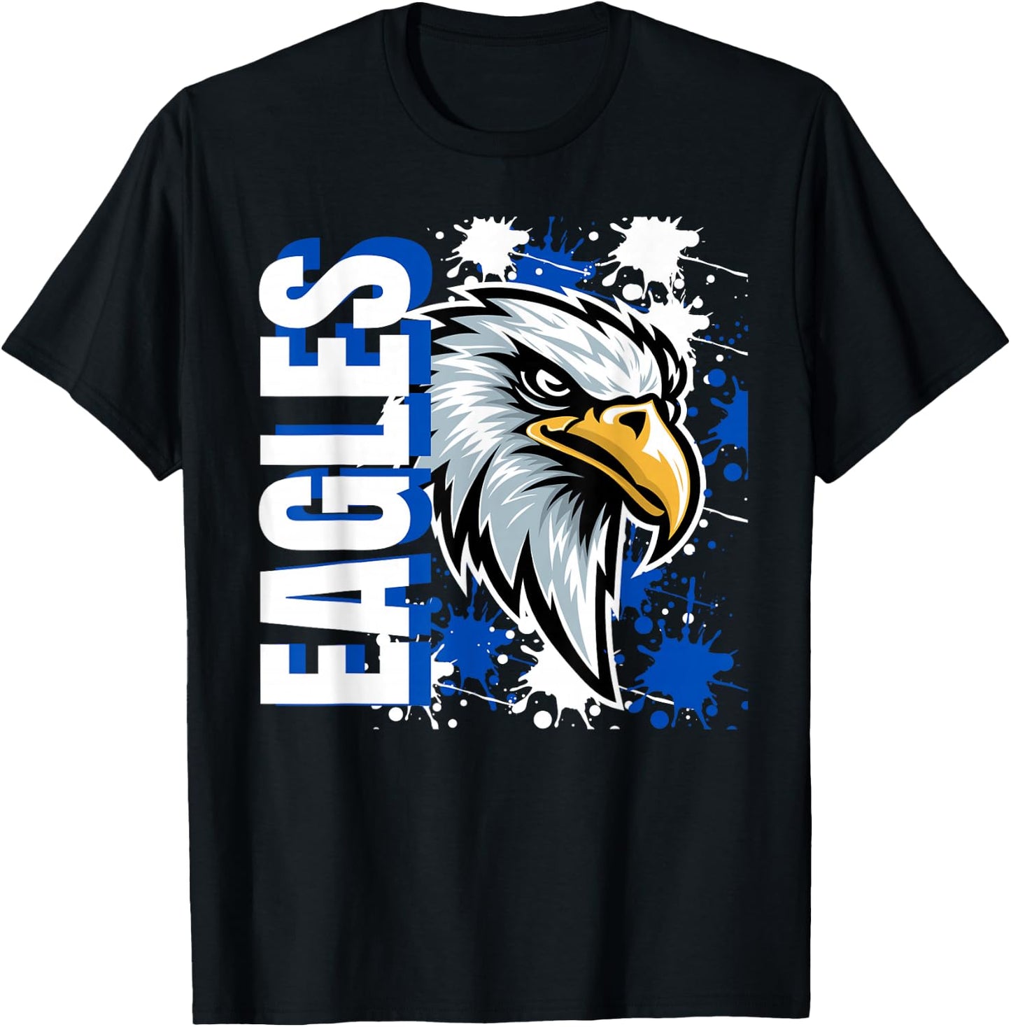 Blue Eagles School Spirit Eagles Mascot Sports Eagles Mom T-Shirt - T-Shirt | Black