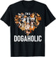 Funny Dogs Art I'm Dogaholic Apparel T-Shirt - T-Shirt | Black