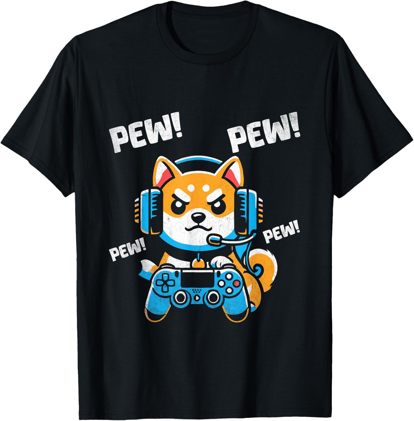 Video Gamer Shiba Inu T-Shirt - T-Shirt | Black