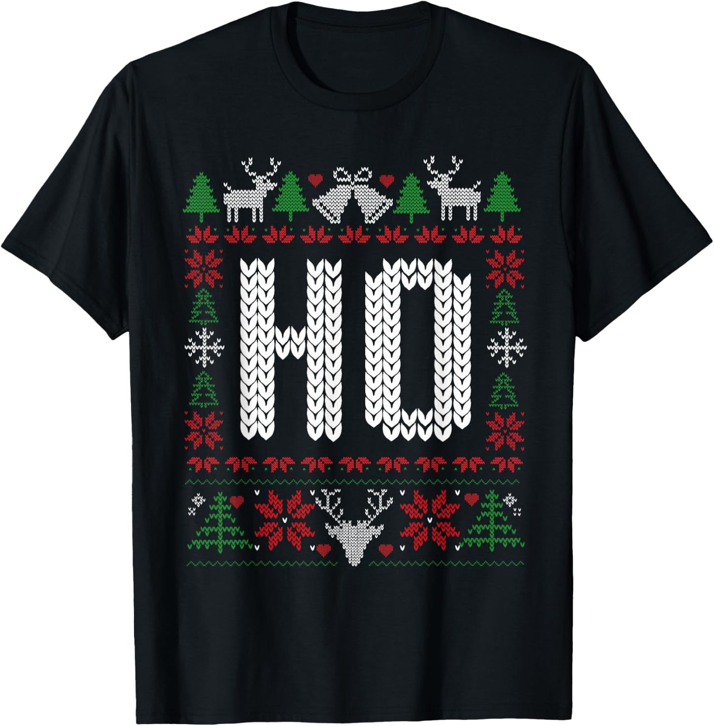 Ho Where's My Ho at? Christmas Xmas Couples Matching Ugly T-Shirt - T-Shirt | Black