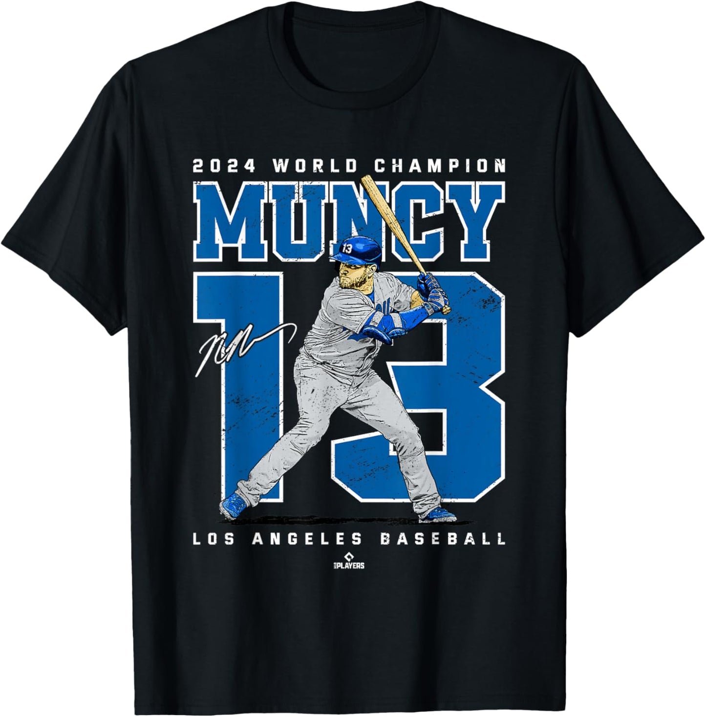 Player Number 2024 World Champion Max Muncy Los Angeles T-Shirt - T-Shirt | Black