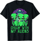 Chillin With My Aliens Group Toddler Boys Kids Halloween T-Shirt - T-Shirt | Black