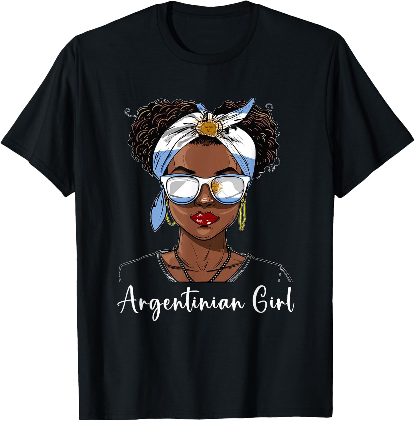 Argentina Flag Outfit for Woman Girl Argentinian T-Shirt - T-Shirt | Black