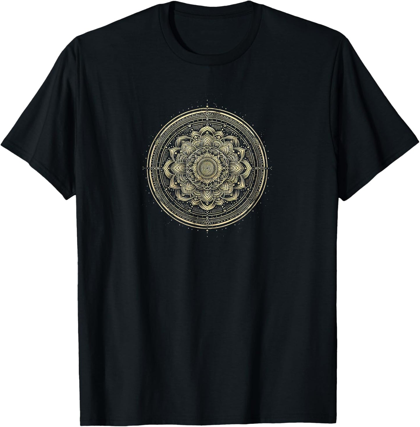Mandala Inspired Circle T-Shirt - T-Shirt | Black