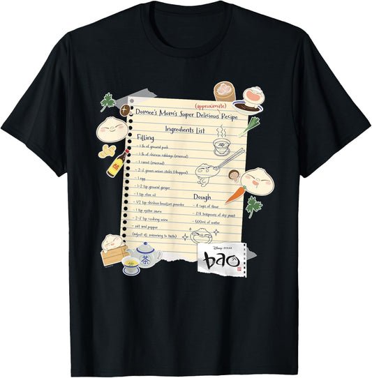Disney and Pixar's Bao Domee's Mom's Super Delicious Recipe T-Shirt - T-Shirt | Black