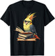 Cockatiel Reading Book Librarian Library T-Shirt - T-Shirt | Black