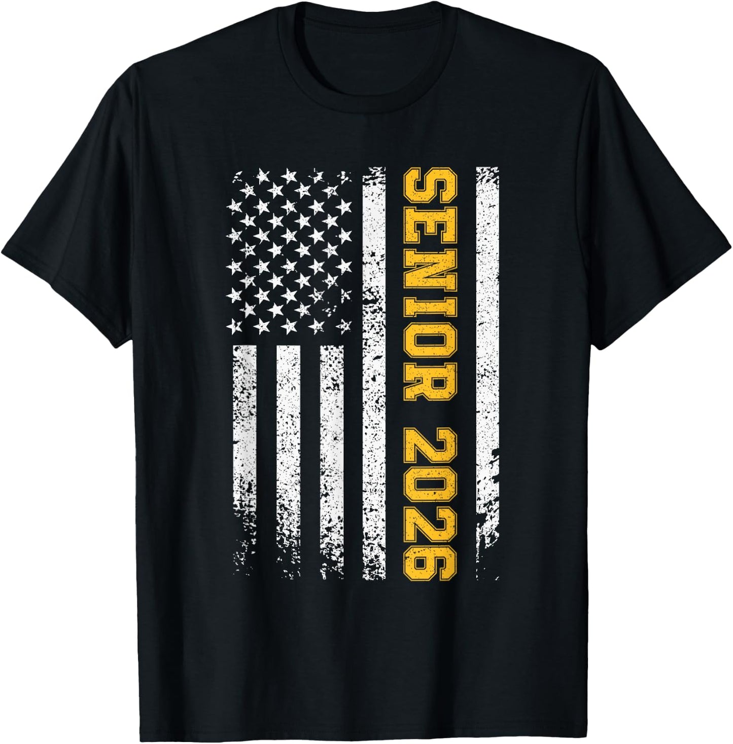 Senior 2026 American Flag USA Graduation Class of 2026 Kids Men T-Shirt - T-Shirt | Black