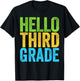 Hello Third Grade Shirt 3rd Grade Back To School Teacher T-Shirt - T-Shirt | Black