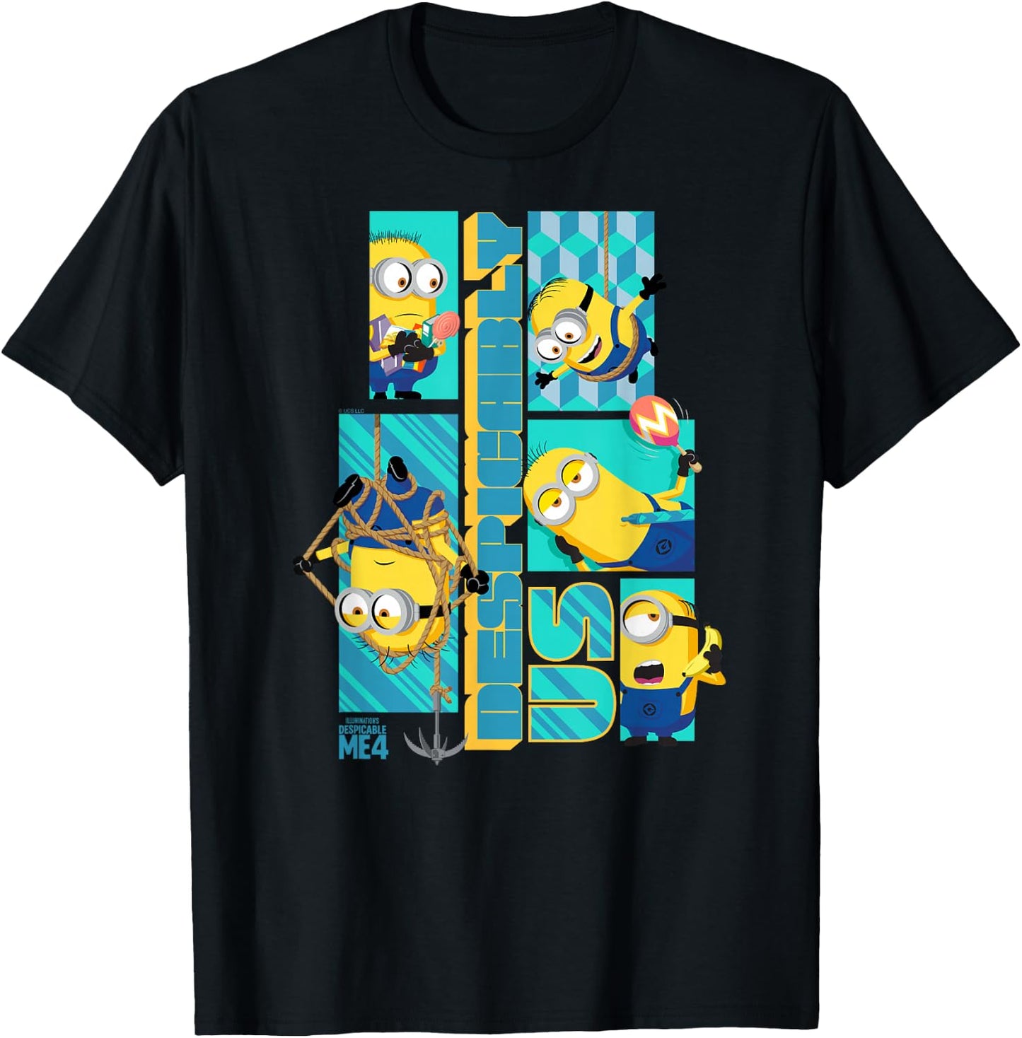 Minions Despicable Me 4 Despicably Us Minions T-Shirt - T-Shirt | Black