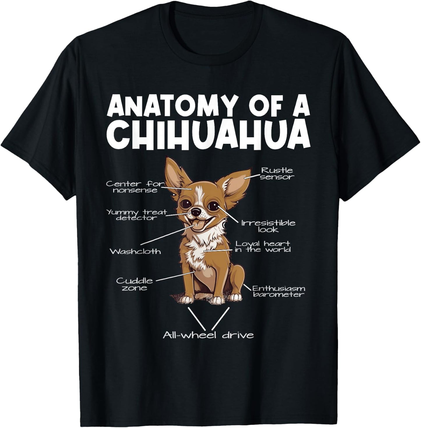 Anatomy Of A Chihuahua T-Shirt - T-Shirt | Black
