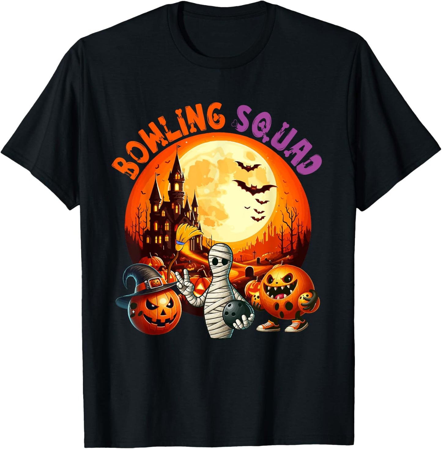 Bowling Squad Halloween Horror Equipment As Mummy Witch T-Shirt - T-Shirt | Black