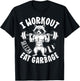Raccoon Gym Weight Training I Work Out So I Can Eat Garbage T-Shirt - T-Shirt | Black