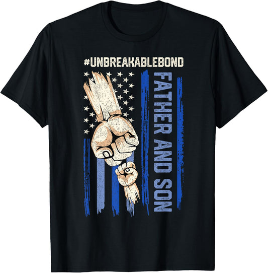 Father and Son Unbreakable Bond Retro Daddy Father Day T-Shirt - T-Shirt | Black
