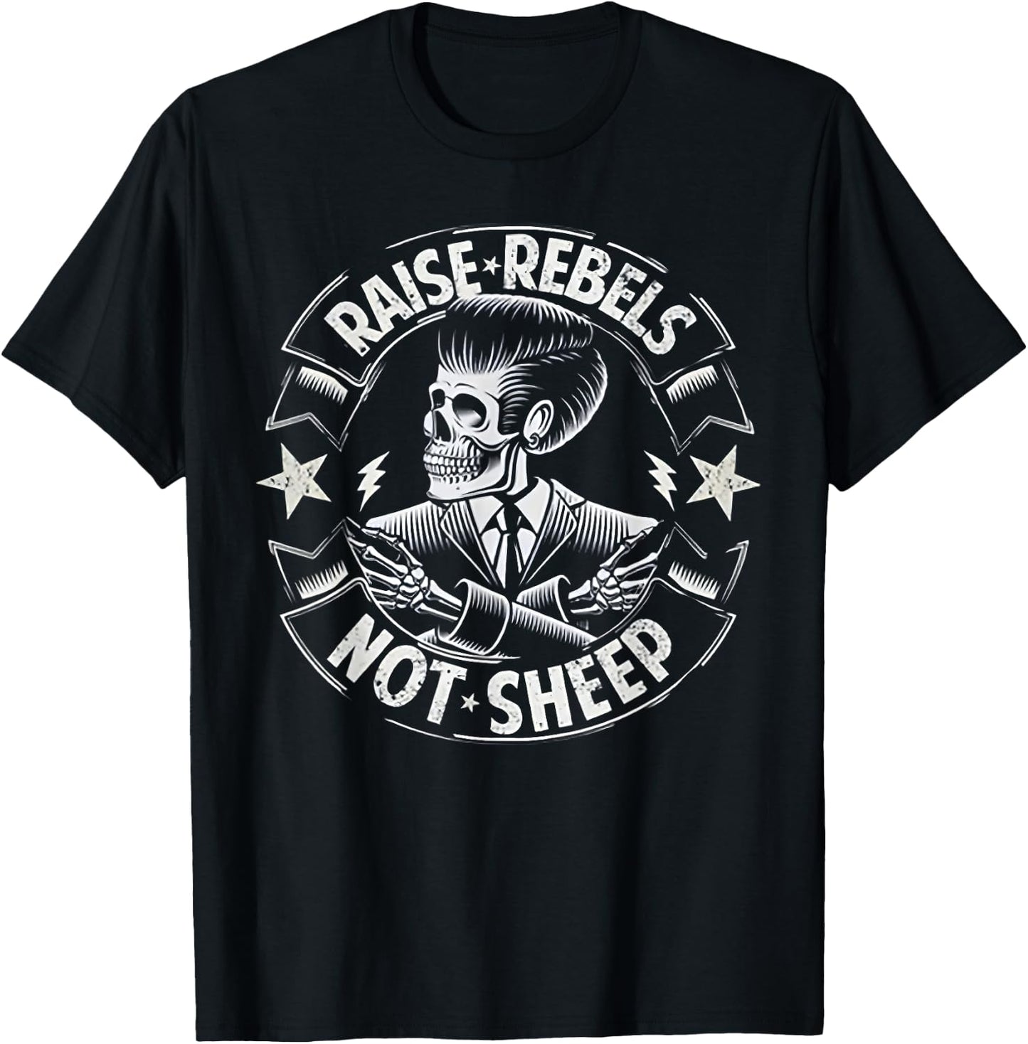 Raise Rebels Not Sheep T-Shirt - T-Shirt | Black