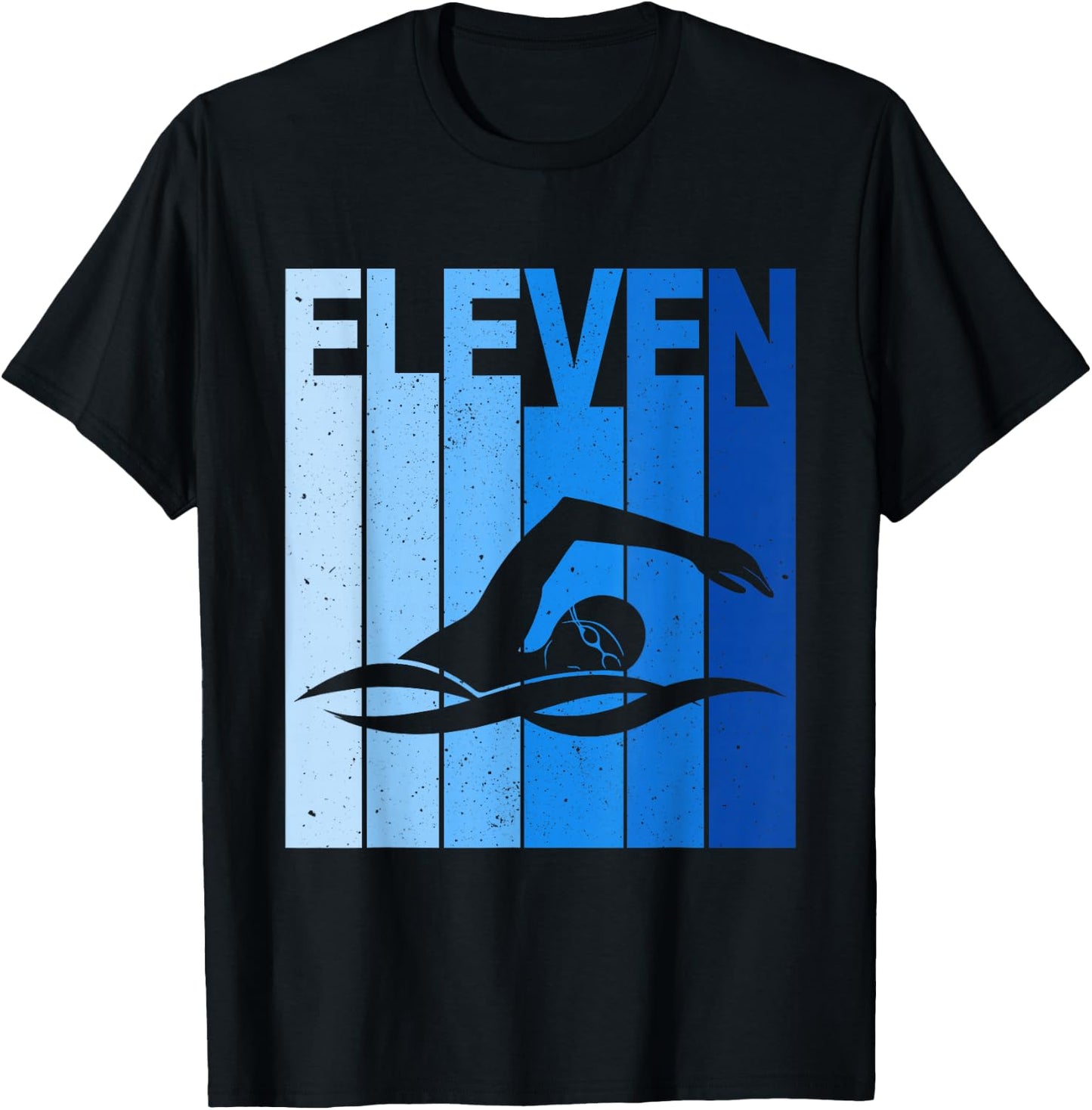 11th Birthday Swimming 11 Year Old Birthday Swimmer T-Shirt - T-Shirt | Black