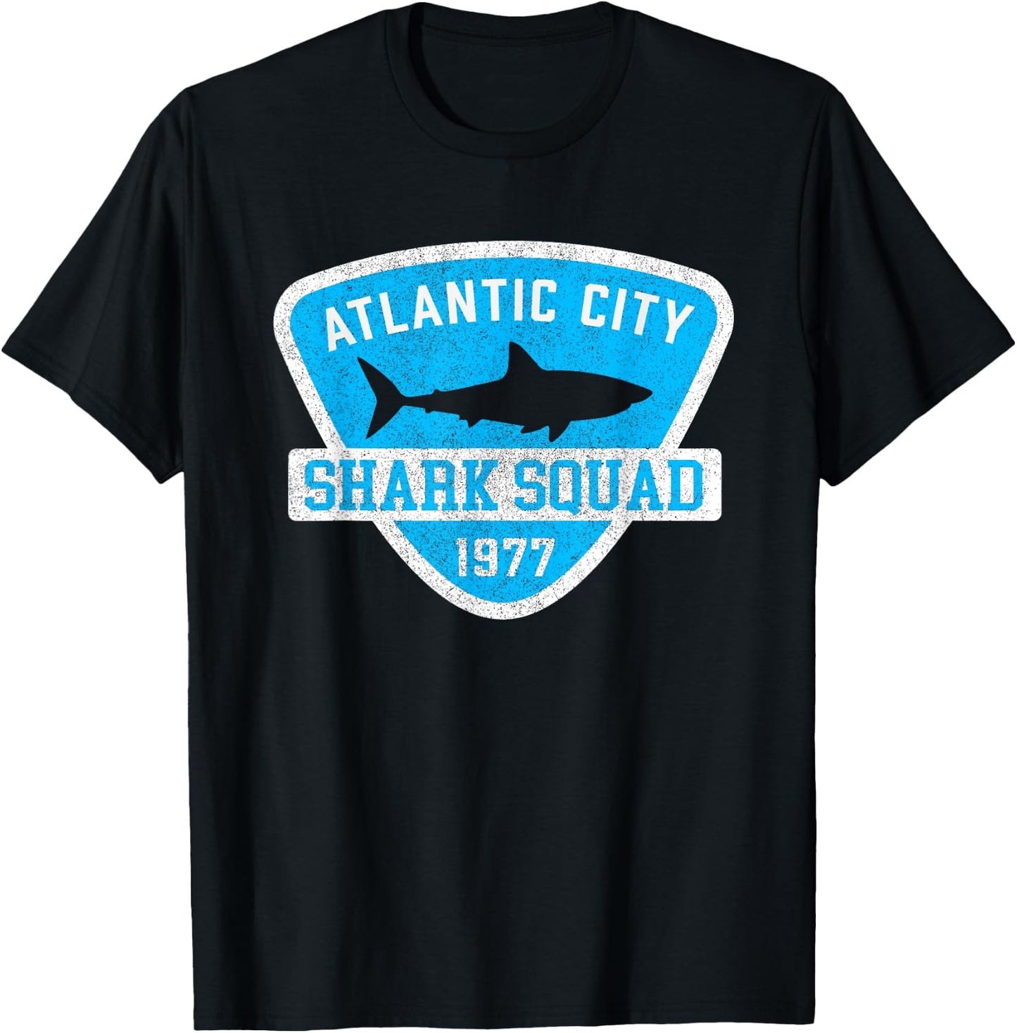 Atlantic City New Jersey Shark Souvenir Boys Vintage Beach T-Shirt - T-Shirt | Black