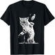 Cat Throwing Grenade Funny Kitty Cat Grenade Scene Cat Lover T-Shirt - T-Shirt | Black
