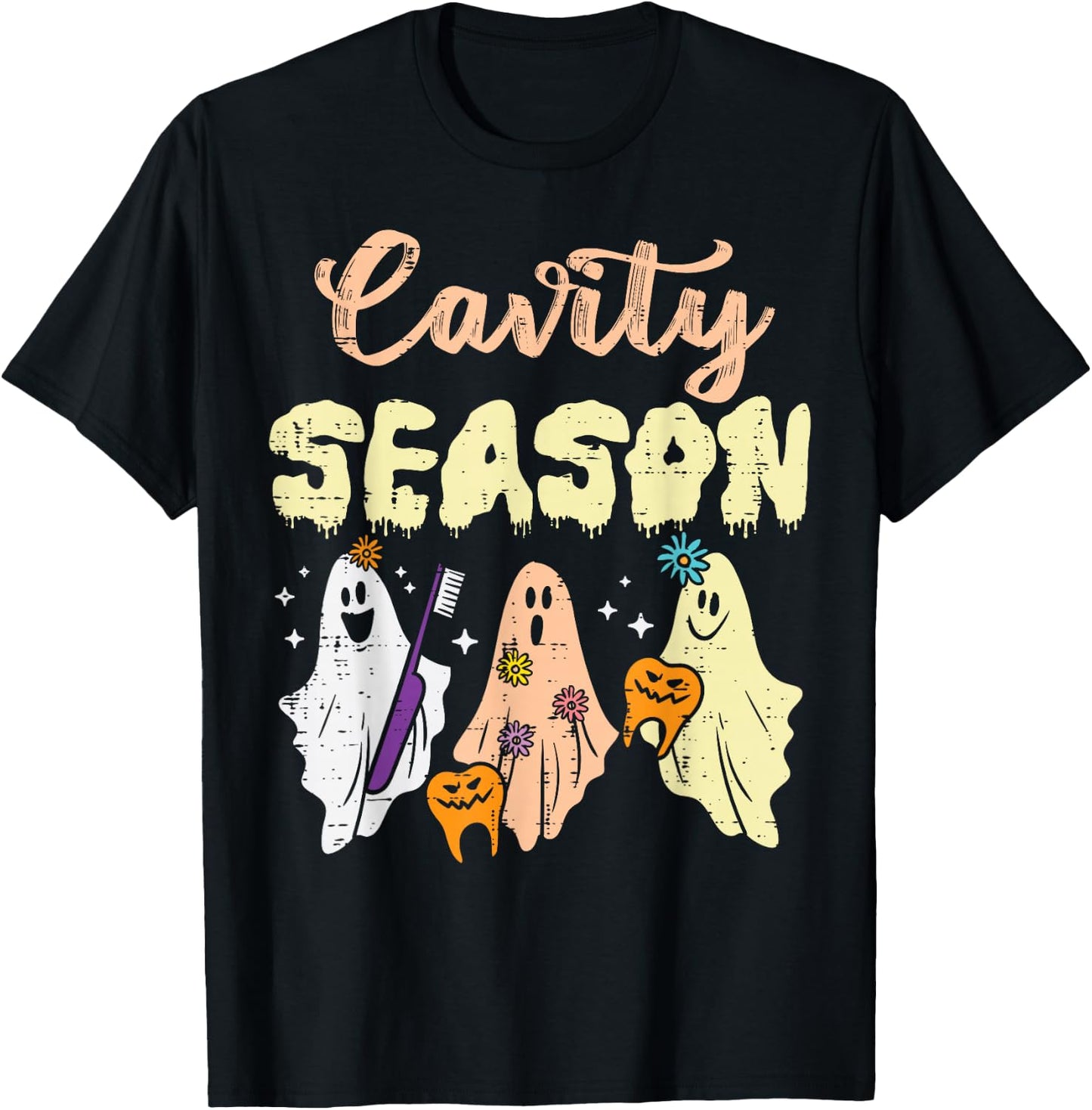 Halloween Dentist Cavity Season Dental Costume Men Women T-Shirt - T-Shirt | Black