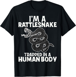 I'm A Rattlesnake Rattlesnakes Funny Snake Lover Reptile T-Shirt - T-Shirt | Black