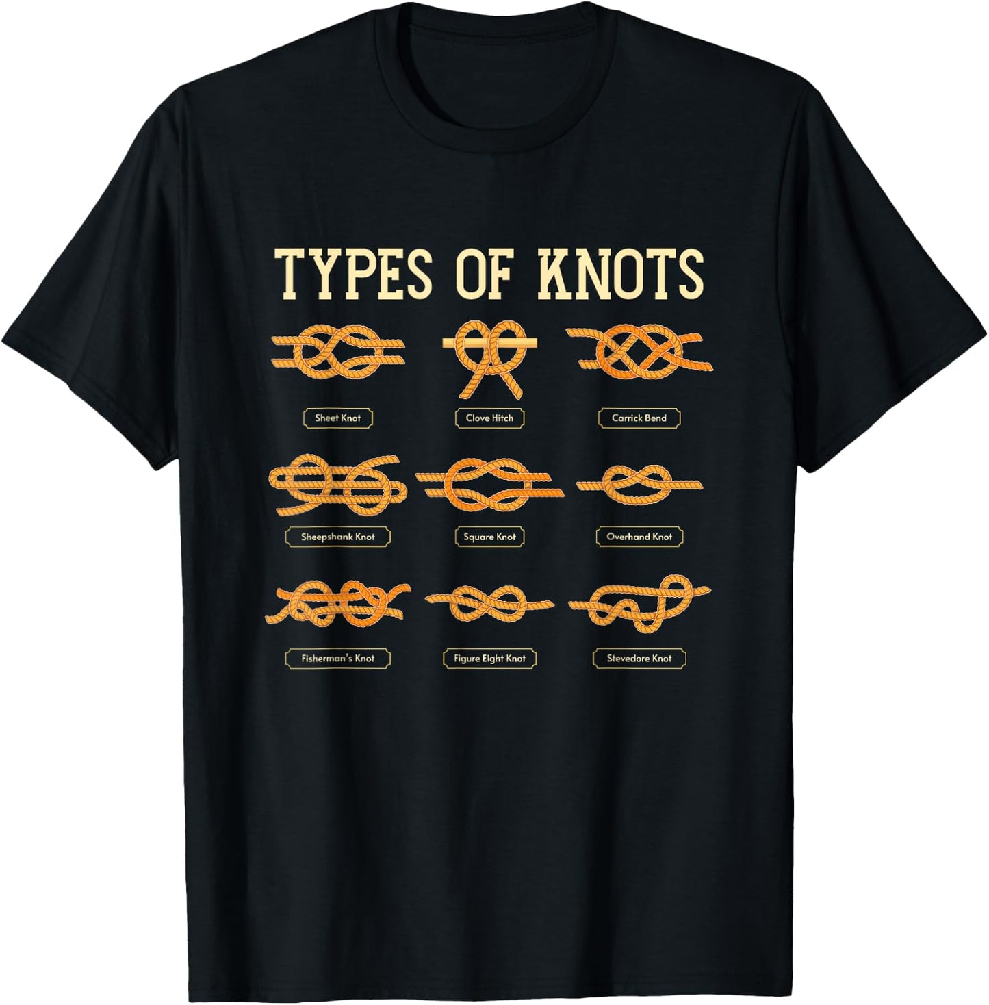 Scout Scouting Wilderness Nature - Uniform Types Of Knots T-Shirt - T-Shirt | Black