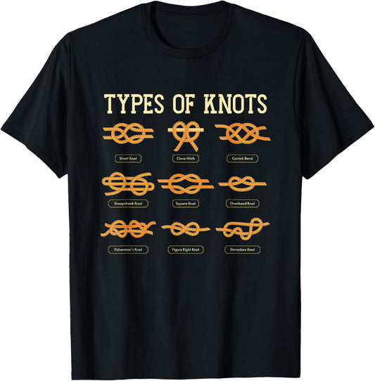Scout Scouting Wilderness Nature - Uniform Types Of Knots T-Shirt - T-Shirt | Black