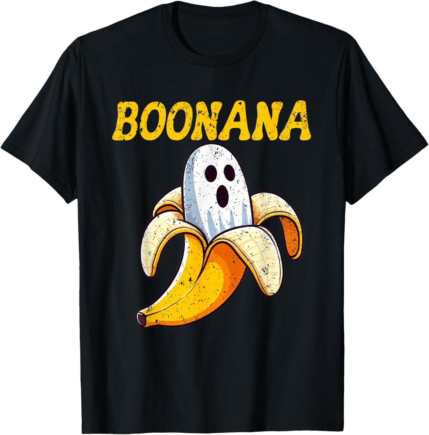 Boonana Cute Ghost Banana Halloween Costume Boys Girls Kids T-Shirt - T-Shirt | Black