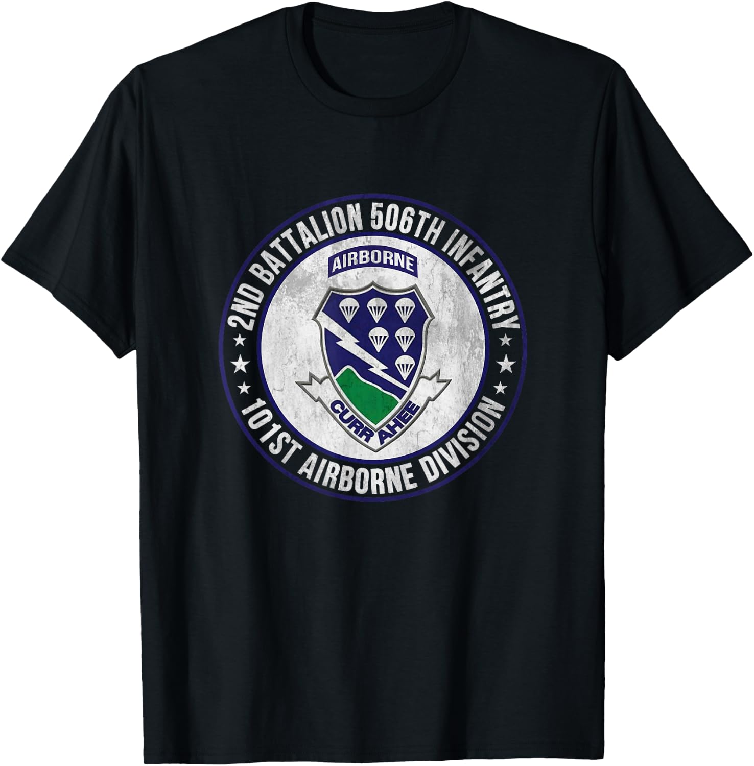 2nd Battalion 506th Infantry 101st Airborne Division Veteran T-Shirt - T-Shirt | Black