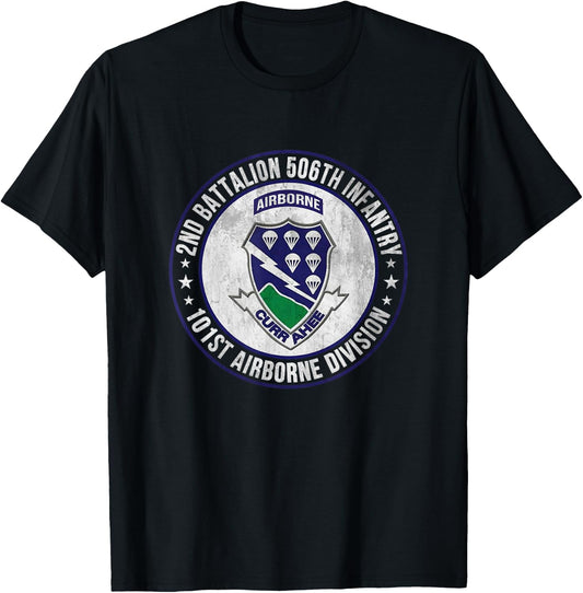 2nd Battalion 506th Infantry 101st Airborne Division Veteran T-Shirt - T-Shirt | Black