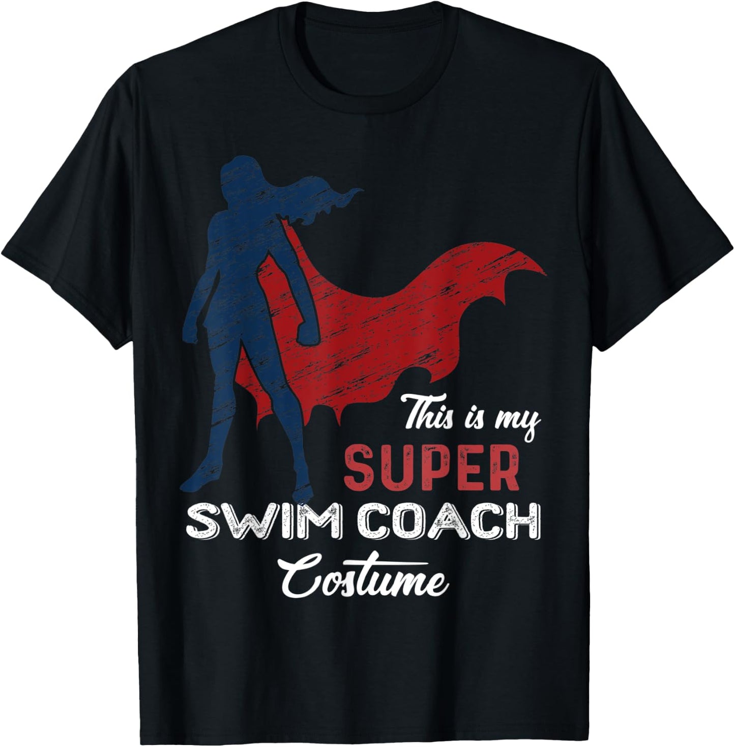 This is my Super Swim Coach Costume Lazy Halloween T-Shirt - T-Shirt | Black