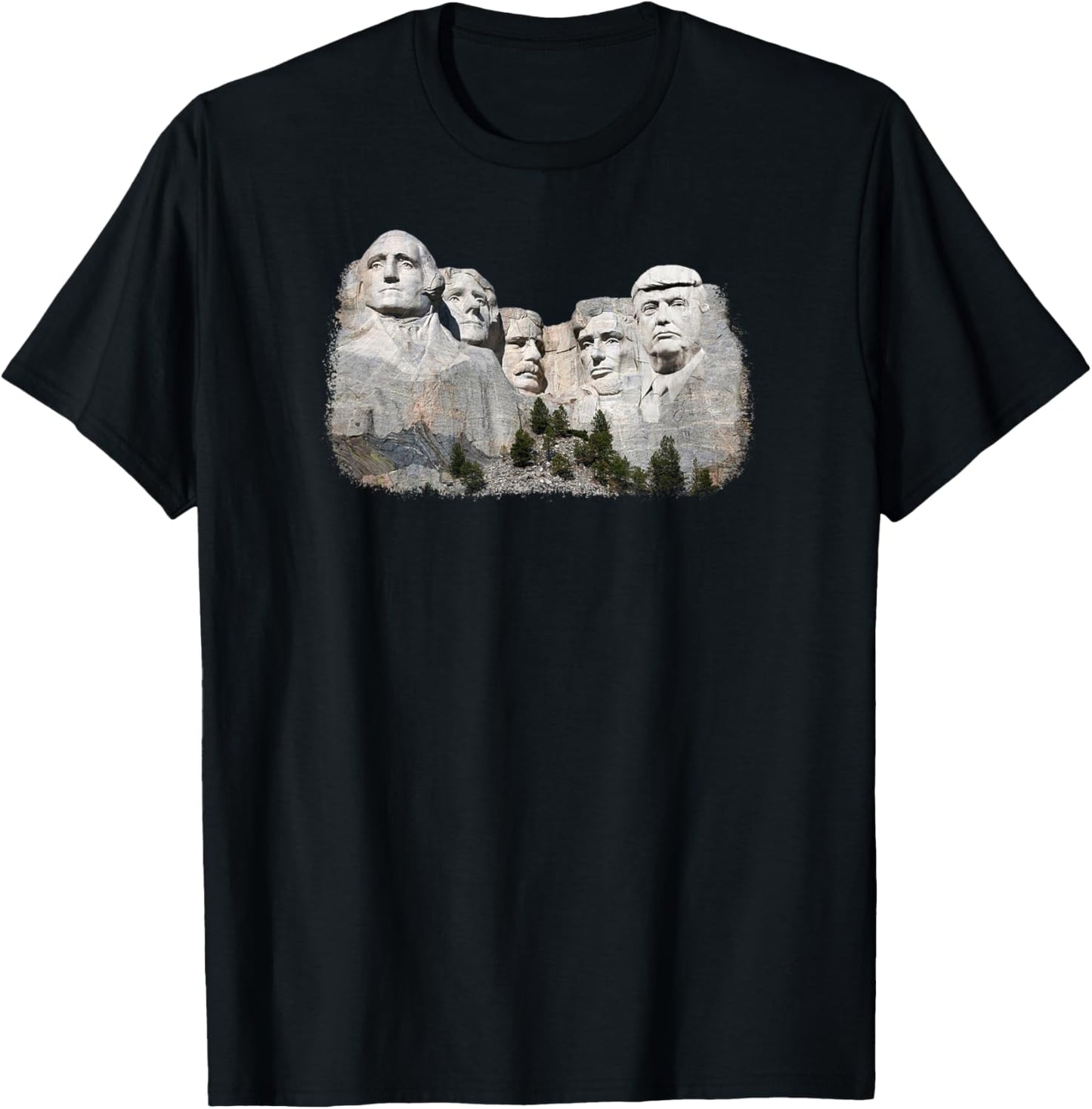 New Birth of Freedom President Donald Trump on Mount Rushmore T-Shirt - T-Shirt | Black