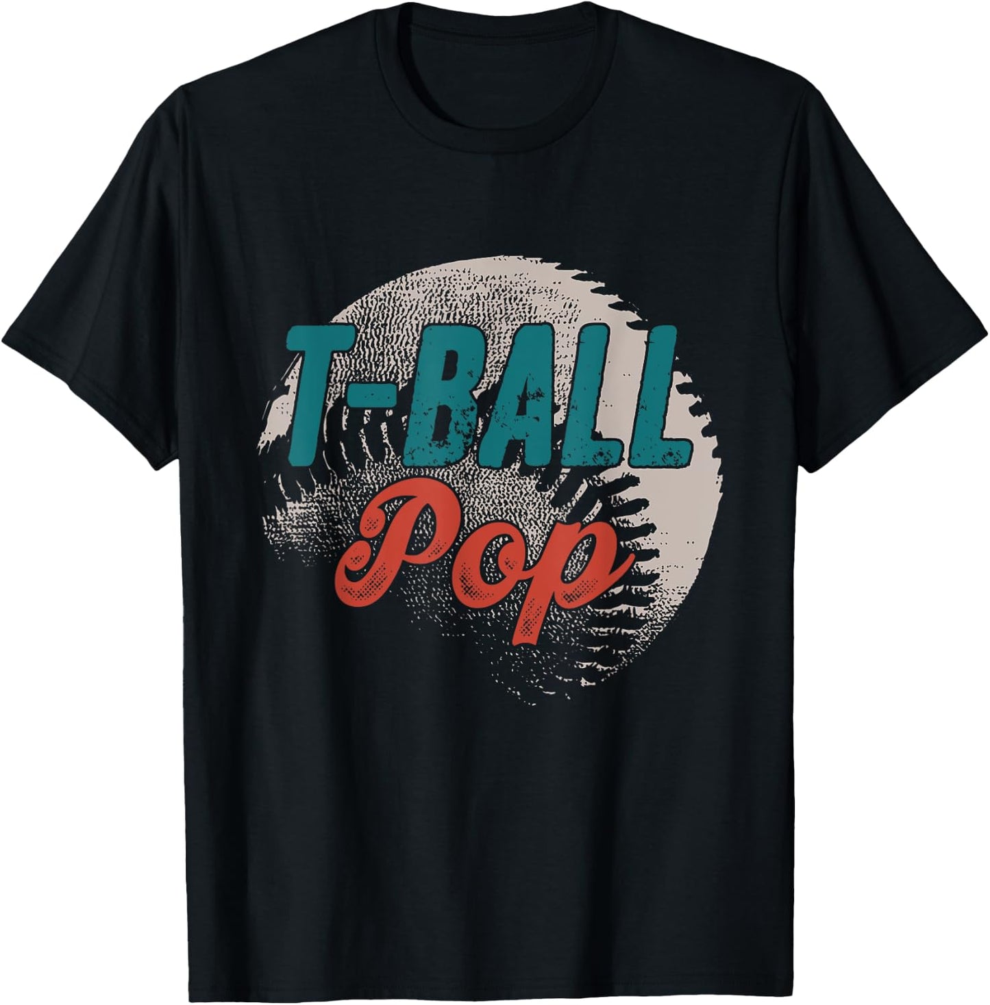 T-Ball Pop Baseball Father's Day Ball Dad Grandpa T-Shirt - T-Shirt | Black