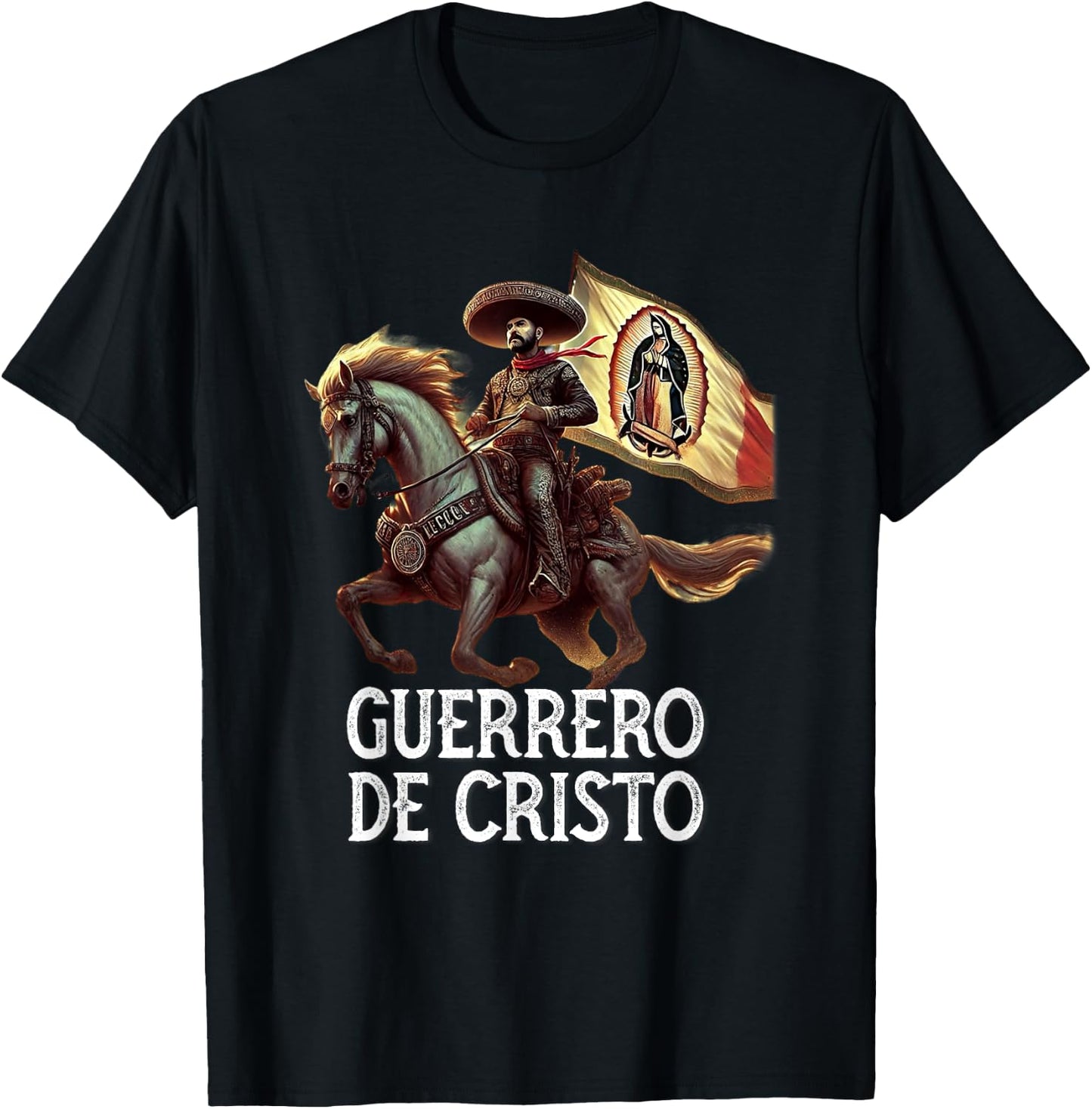 Viva Cristo Rey Guadalupe Catholic Cristeros T-Shirt - T-Shirt | Black