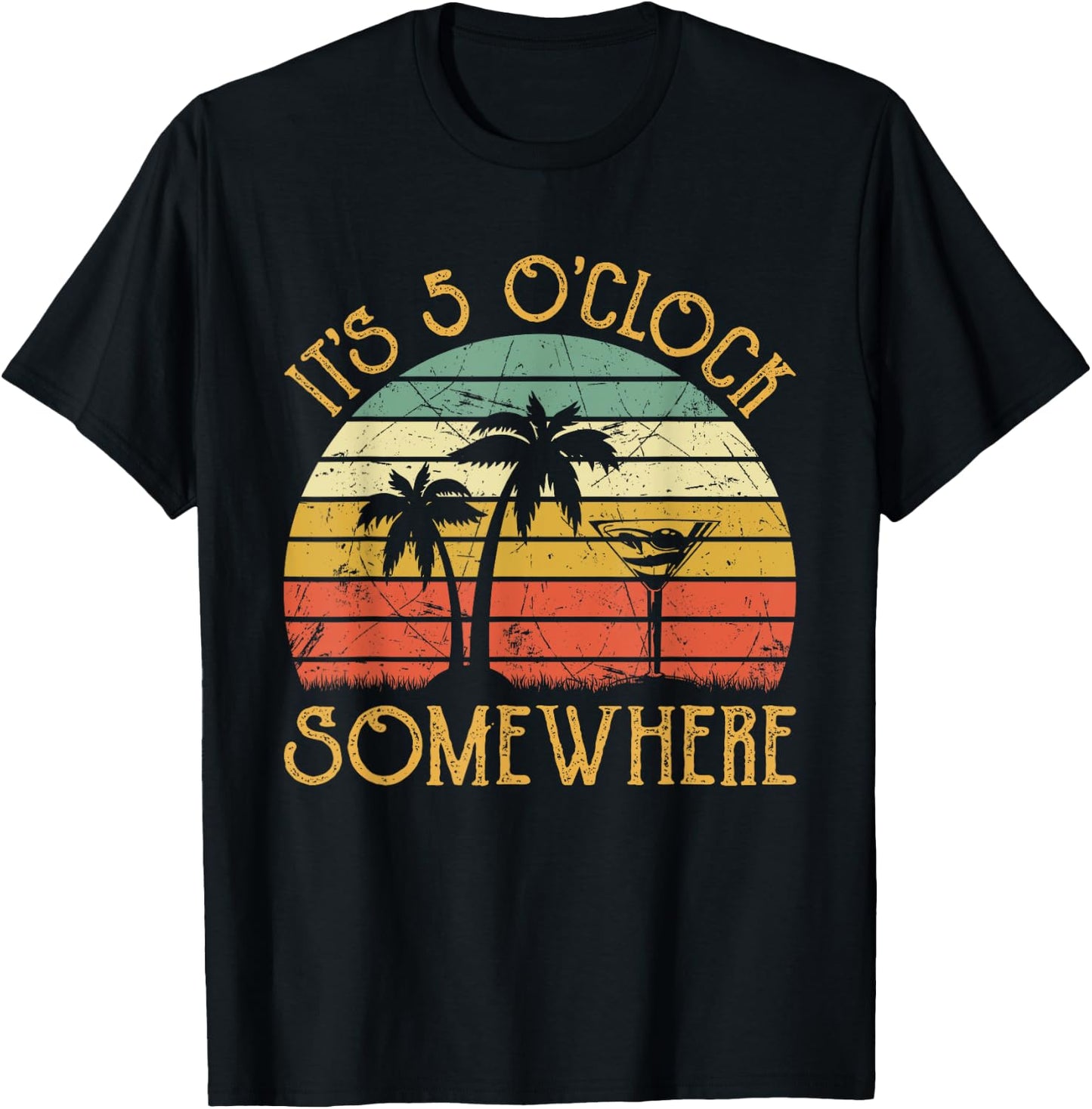 It's 5 O'clock Somewhere Funny Summer Beach Vacation Women T-Shirt - T-Shirt | Black
