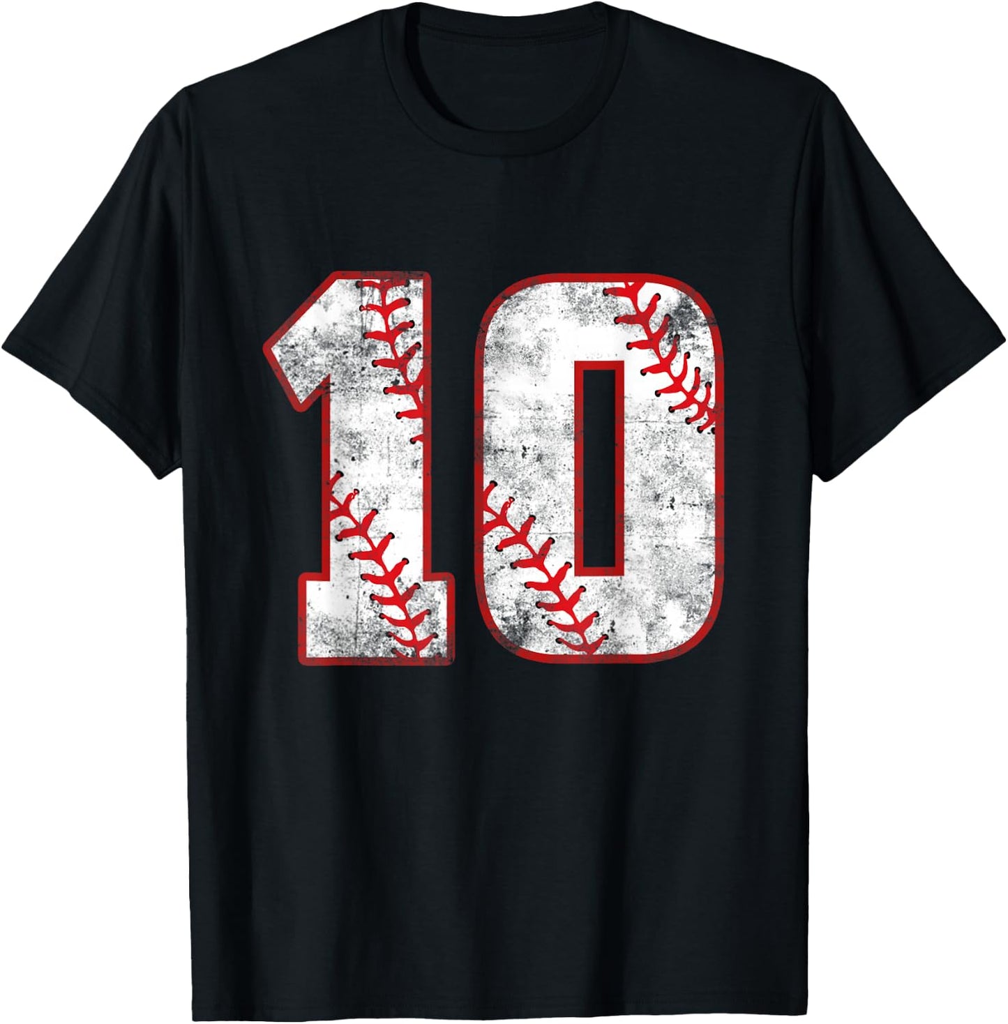 Baseball 10 Jersey 10th Birthday Gifts 10 Year Old Boys Kids T-Shirt - T-Shirt | Black