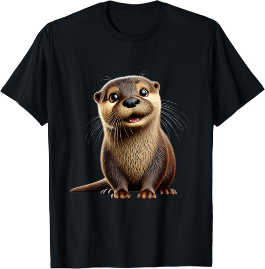 Adorable Otter T-Shirt - T-Shirt | Black
