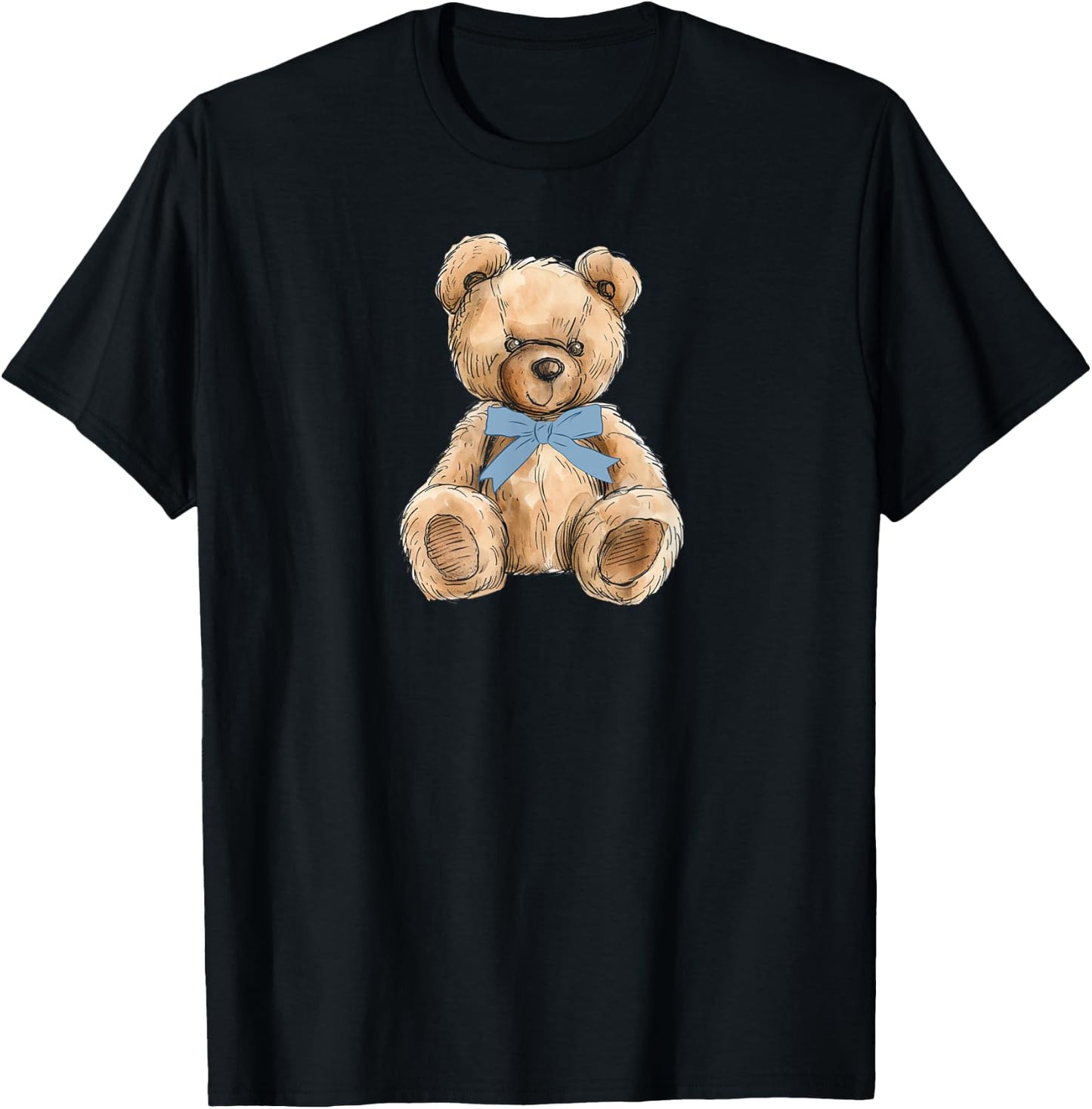 Teddy Bear Preppy Aesthetic for Teens Coquette T-Shirt - T-Shirt | Black