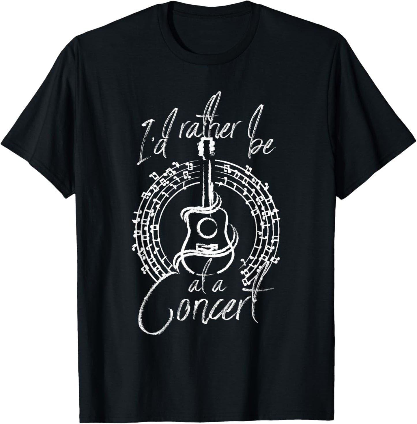 Music Lovers Outfit for Djs And Musicians I'd Rather Be at a Concert -Adults Black Small Short Sleeve T-Shirt - T-Shirt | Black