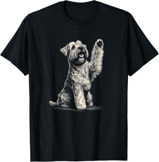 Cute Soft Coated Wheaten Terrier Dog Art and Men T-Shirt - T-Shirt | Black