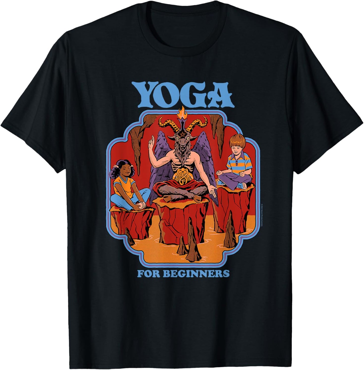 Steven Rhodes Yoga for Beginners Baphomet Demon Dark Humor T-Shirt - T-Shirt | Black
