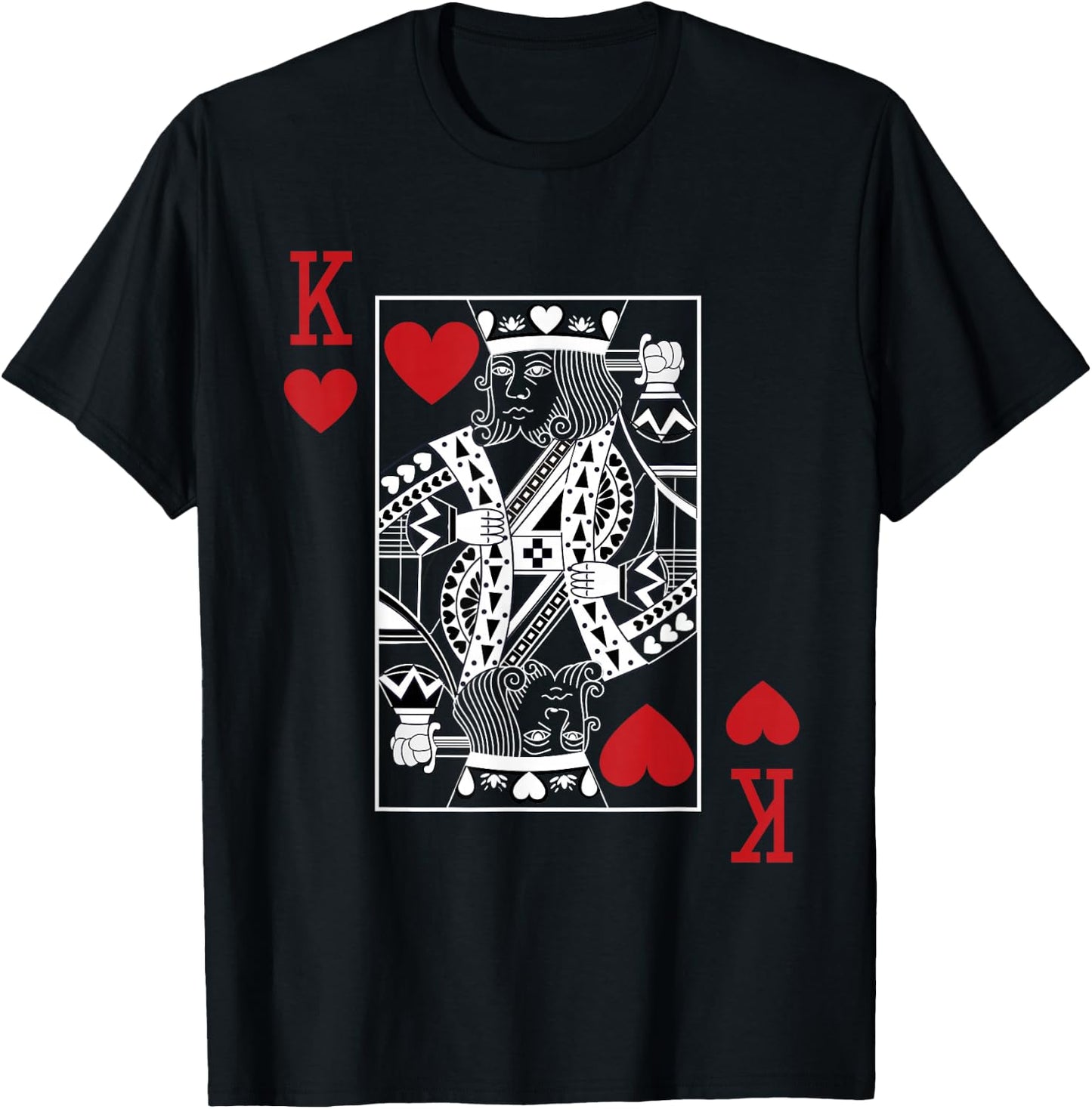 King of Hearts Playing Cards Casino Poker Magician Costume T-Shirt - T-Shirt | Black