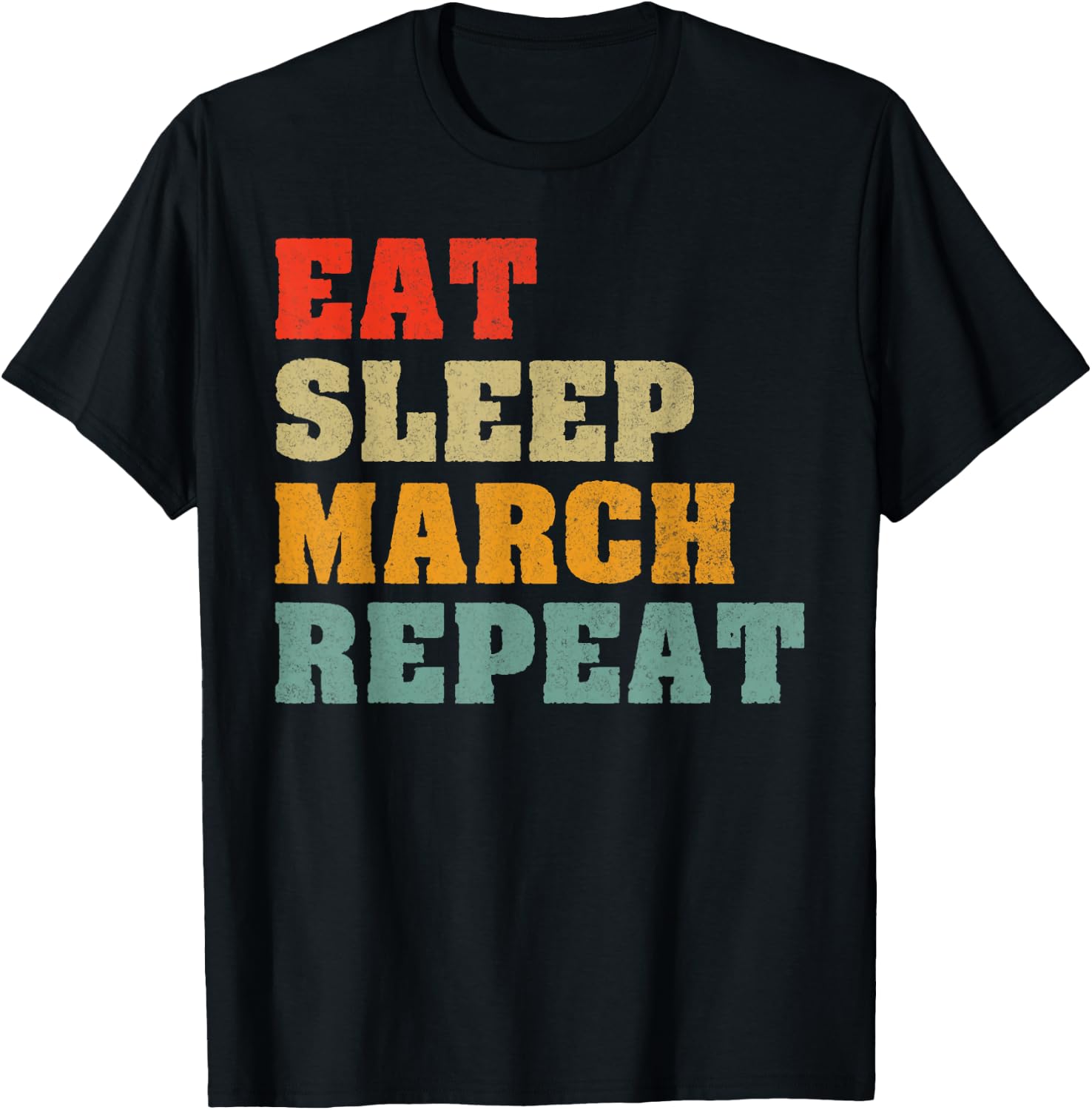 Eat Sleep March Repeat Band Camp T-Shirt - T-Shirt | Black