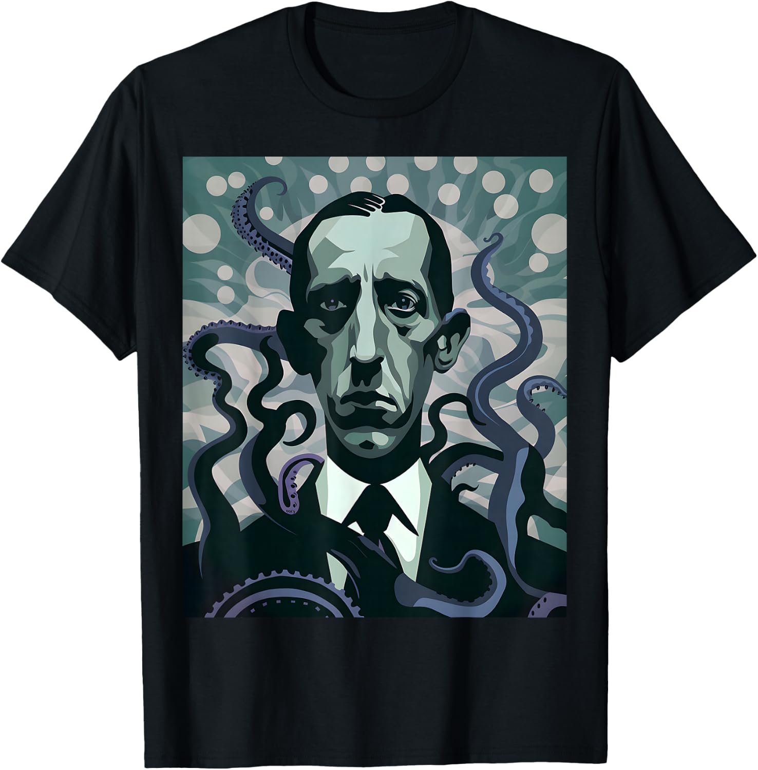 HP Lovecraft Inspired: Monster Tentacles in Black & White T-Shirt - T-Shirt | Black