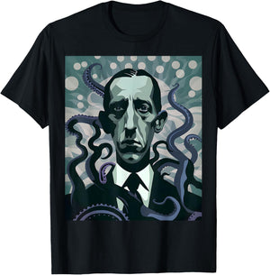 HP Lovecraft Inspired: Monster Tentacles in Black & White T-Shirt - T-Shirt | Black