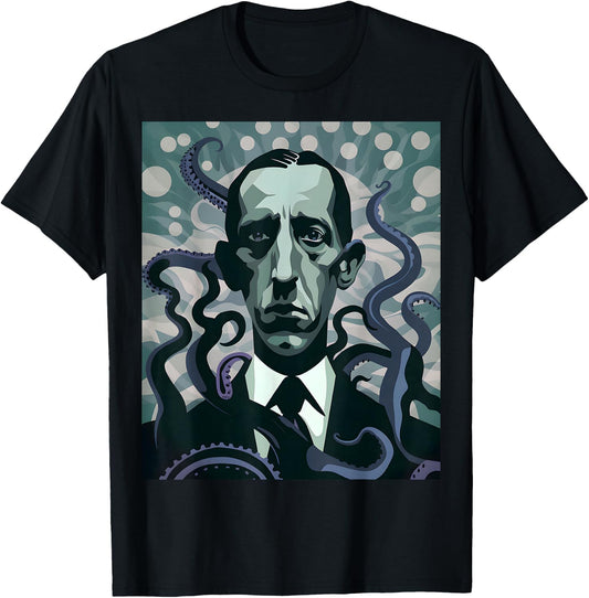HP Lovecraft Inspired: Monster Tentacles in Black & White T-Shirt - T-Shirt | Black