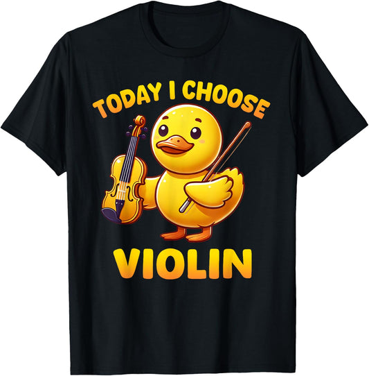 Duck I Choose Violin Funny Music Instrument Boys Girls Kids T-Shirt - T-Shirt | Black
