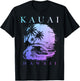 Kauai Hawaii Aloha Hawaiian Surf Surfer Vintage T-Shirt - T-Shirt | Black