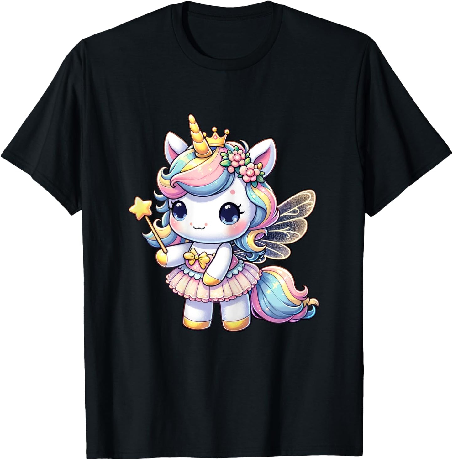 Unicorn Fairy Birthday Unicorn Party Girls Outfit T-Shirt - T-Shirt | Black