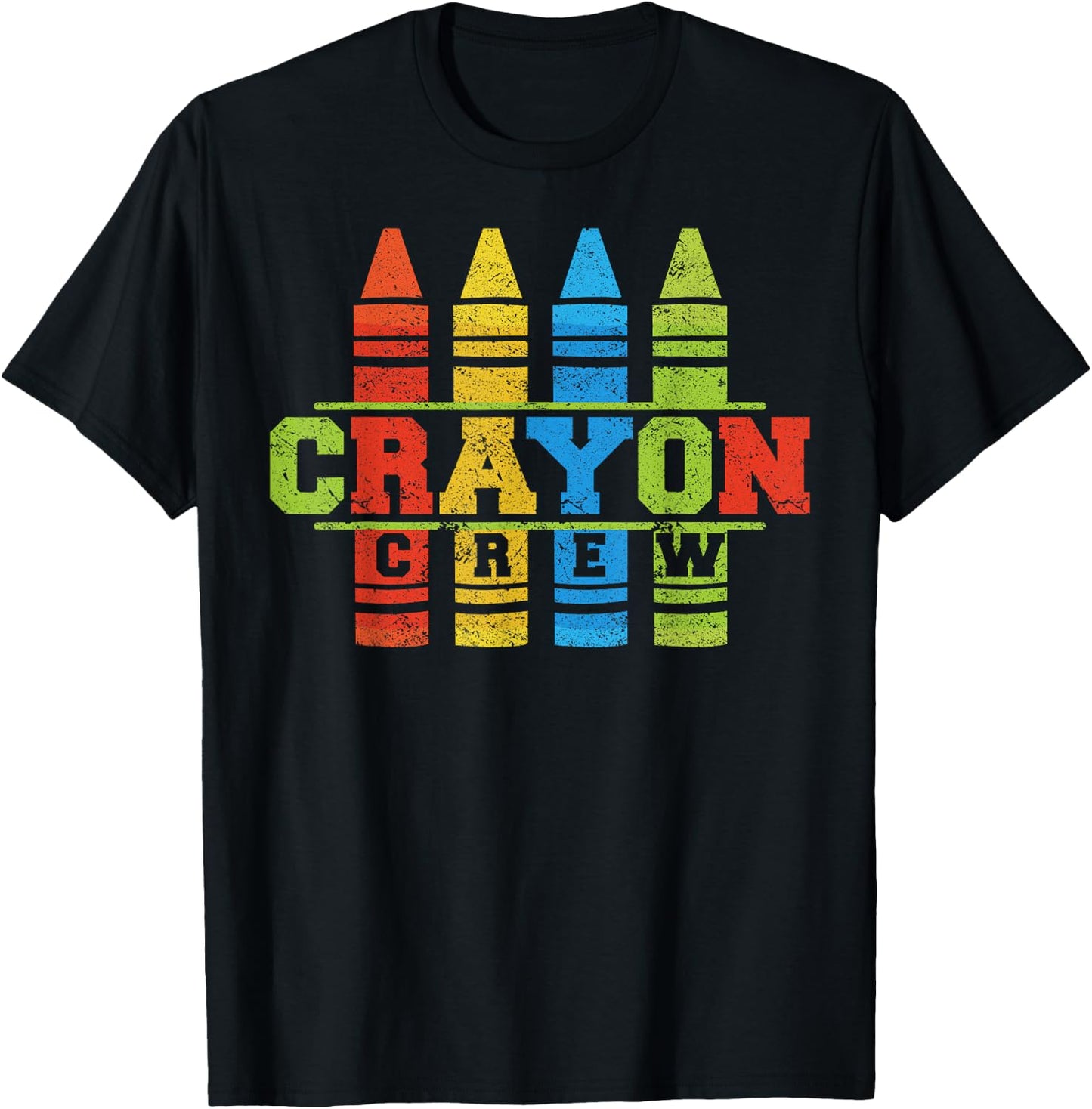 Cray Colors Child Art - Funny Crayon Crew Small T-Shirt - T-Shirt | Black