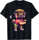 Cute Pug Playing Golf Golfer Golfing Sport Men Women Kids T-Shirt - T-Shirt | Black